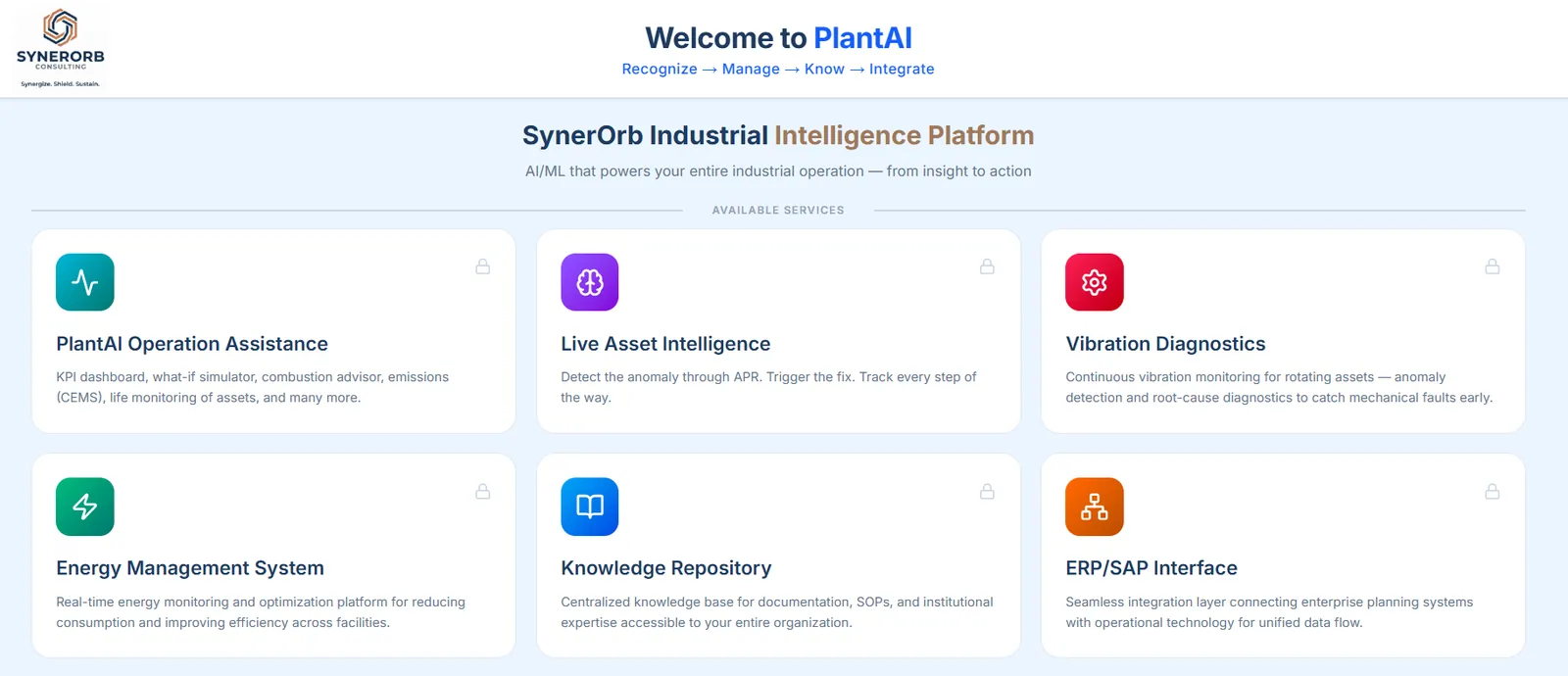 PlantAI Platform Home screen